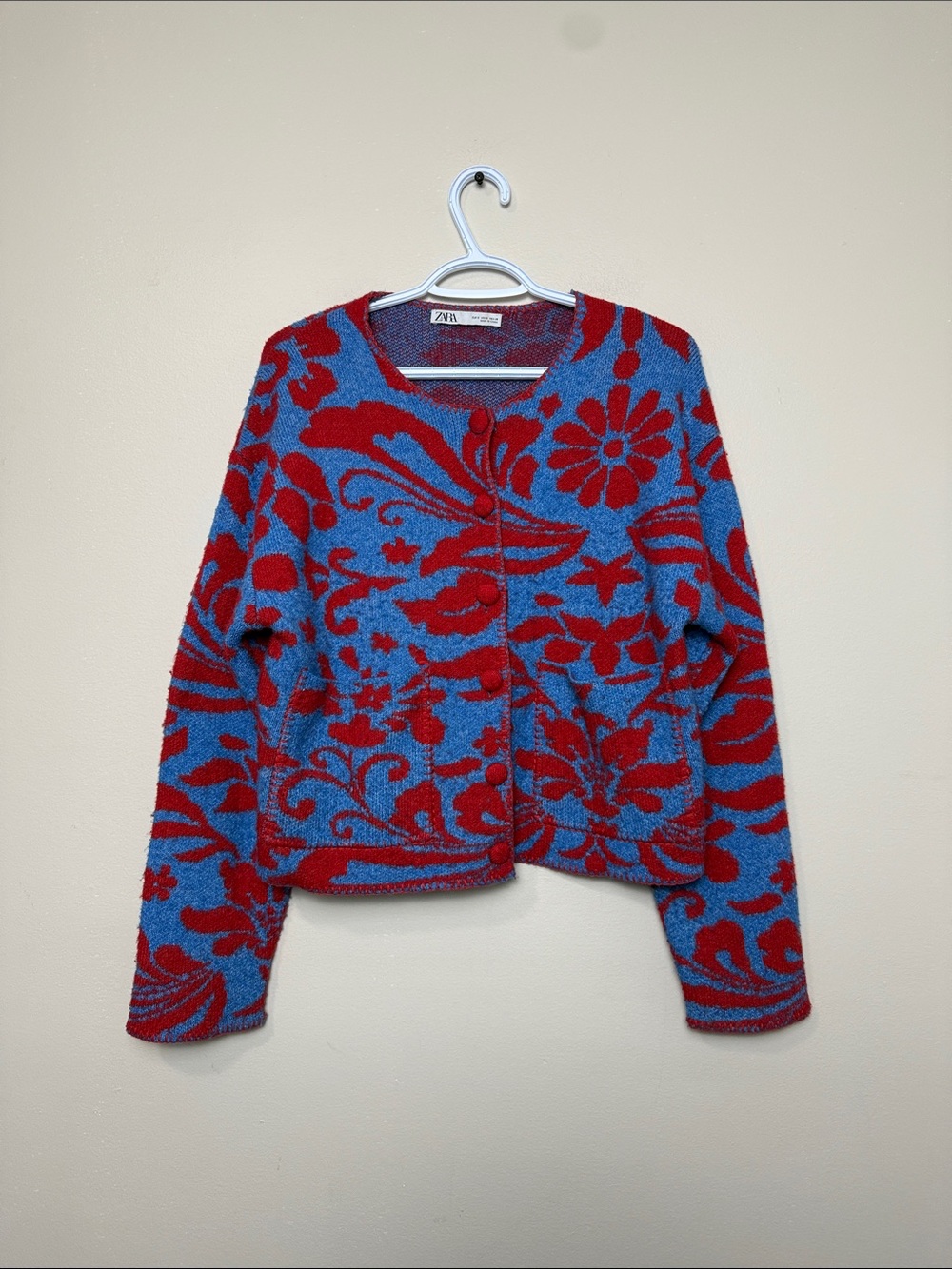 Zara Floral Knit Cardigan size S